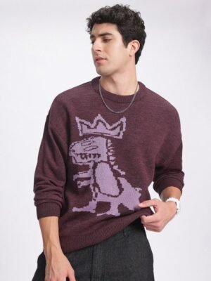 glitchez Graphic Oversized Pullover