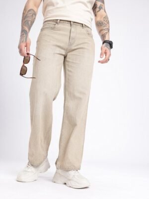 glitchez Men Wide Leg Heavy Fade Jeans