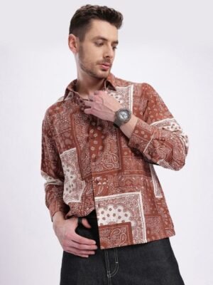 glitchez Printed Relaxed Fit Casual Shirt