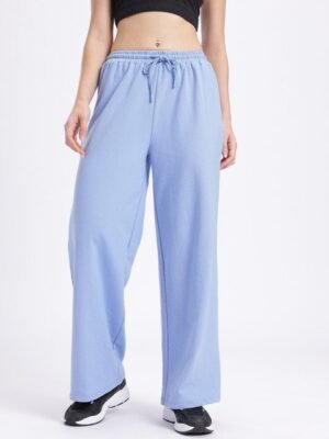 glitchez Women Mid-Rise Wide leg Track Pants