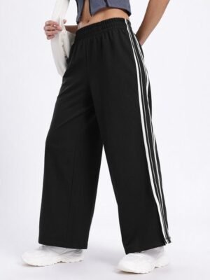 glitchez Women Side Slit Wide Leg Track Pants