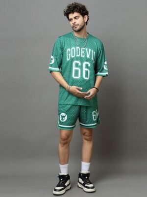 GO DEVIL Graphic Printed Oversized T-Shirt With Shorts Co-Ords