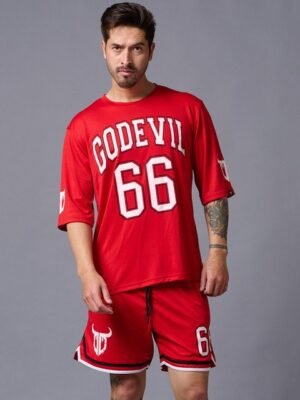 GO DEVIL Printed Pure Cotton T-Shirt & Shorts Co-Ords Set
