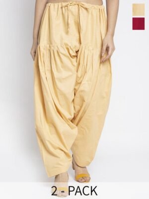 GRACIT Women Pack Of 2 Solid Cotton Salwar