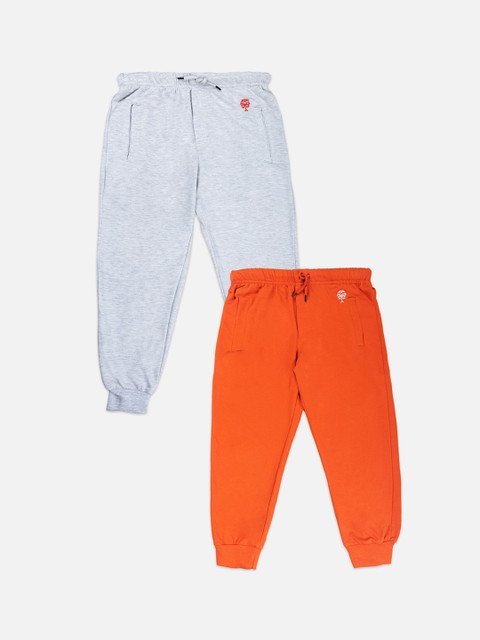 Growing Tree Unisex Kids Cotton Set Of 2 Bio Wash Anti Microbial Jogger Lounge Pants