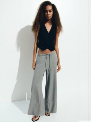 H&M Linen-Blend Drawstring Trousers