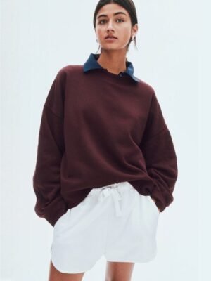 H&M Women Round Neck Oversized Cotton Sweatshirt