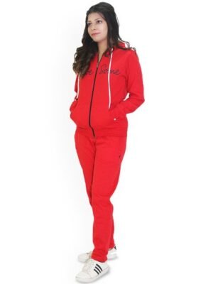 HAUTEMODA Women Printed Hooded Neck Long Sleeves Tracksuits