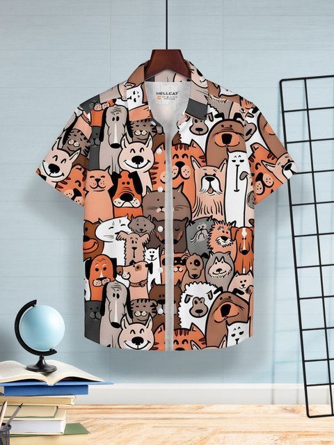 HELLCAT Boys Floral Opaque Printed Casual Shirt