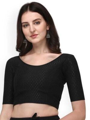 HERE&NOW Women Round Neck Stretchable Saree Blouse