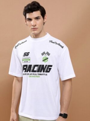 HIGHLANDER Typography Printed Drop Shoulder Oversized T-shirt