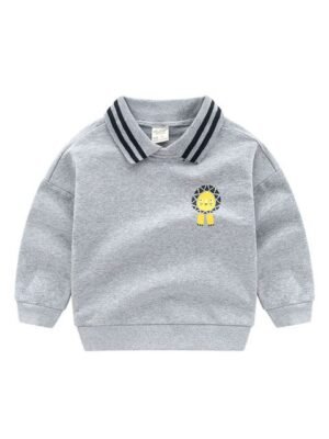 Hopscotch Boys Grey BLENDED Sweatshirts
