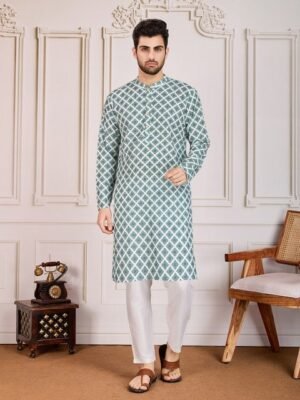 House of Pataudi Ethnic Chikankari Embroidered Straight Kurta Set