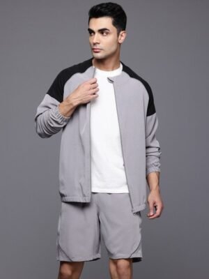 HRX by Hrithik Roshan Colourblocked Brand Logo Printed Rapid-Dry Training Tracksuit