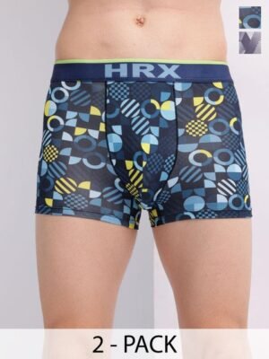 HRX by Hrithik Roshan Men Pack Of 2 Printed Short Trunks