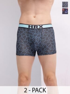 HRX by Hrithik Roshan Men Pack Of 2 Printed Short Trunks HTO-PV-Print-102-113-S