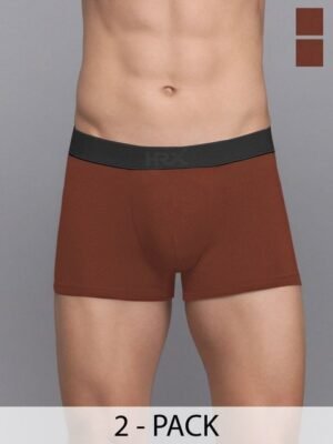 HRX by Hrithik Roshan Pack Of 2 Pure Cotton Trunks HRX_TRK_003_RUST/EB/_2PC