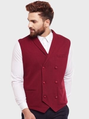 Hypernation Men Cotton Knitted Waistcoat