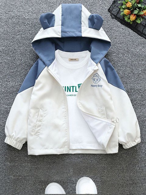 INCLUD Boys Full Sleeves Hooded Neck Open Front Jacket