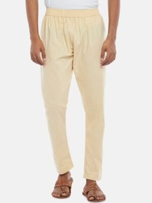 indus route by Pantaloons Men Beige Solid Cotton Pyjama