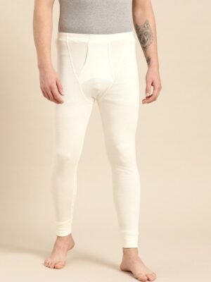 Jockey Men Off-White Ribbed Thermal Bottom