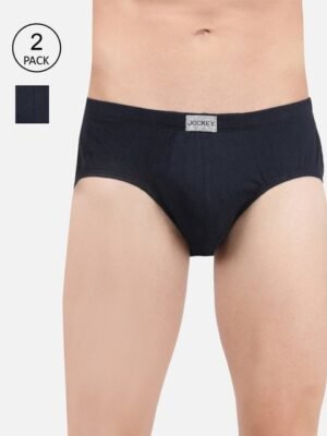 Jockey Pack Of 2 Super Combed Cotton Solid Brief with Ultrasoft Concealed Waistband-8035