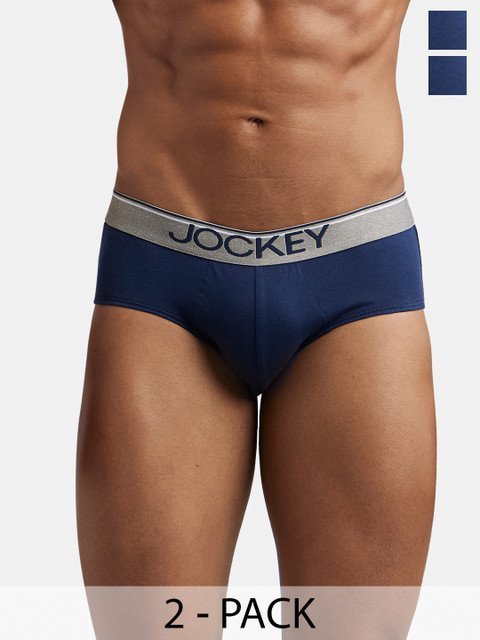 Jockey Pack Of 2 Super Combed Cotton Solid Brief with Ultrasoft Waistband-8037