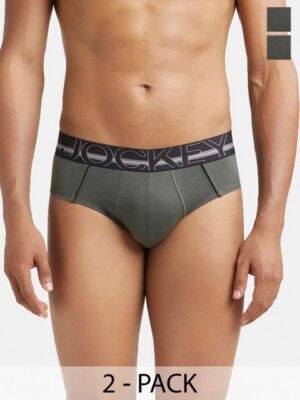 Jockey Pack Of 2 Super Combed Cotton Solid Brief with Ultrasoft Waistband-US14