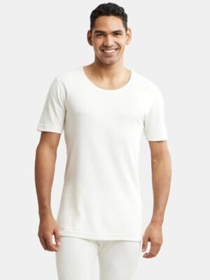 Jockey Super Combed Cotton Half Sleeved Thermal Undershirt with Stay Warm Technology-2400