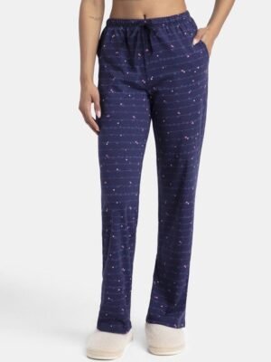 Jockey Super Combed Cotton Printed Pyjama with Side Pockets-RX88