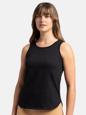 Jockey Super Combed Cotton Rich Solid Curved Hem Styled Tank Top -AW77