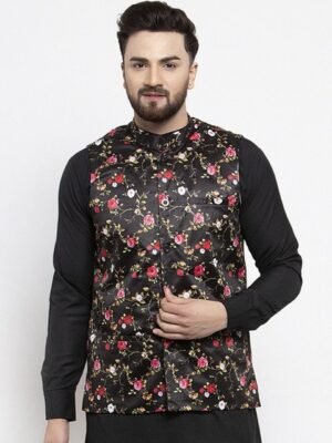 Jompers Men Multicoloured FLoral Print Waistcoat