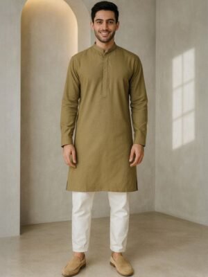 JUGG JUGG JEEYO Mandarin Collar Straight Kurta With Trousers