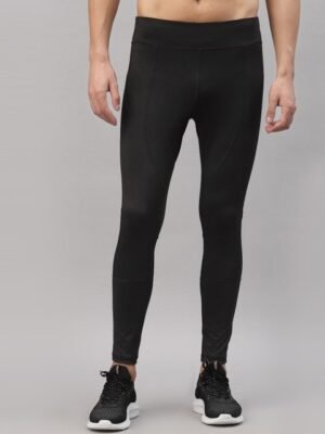JUMP USA Men Black Solid Rapid-Dry Tights