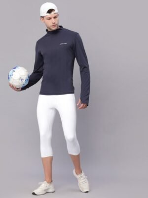 JUMP USA Men White Rapid Dry-Fit Antimicrobial Running Tights