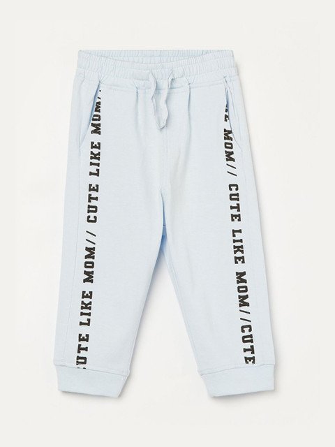 Juniors by Lifestyle Boys Typography Printed Pure Cotton Mid-Rise Joggers