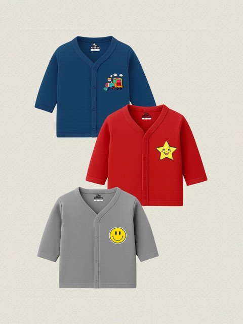 KidBee Kids Pack Of 3 Printed Jhablas 1004-PL-JFS-3PC-A