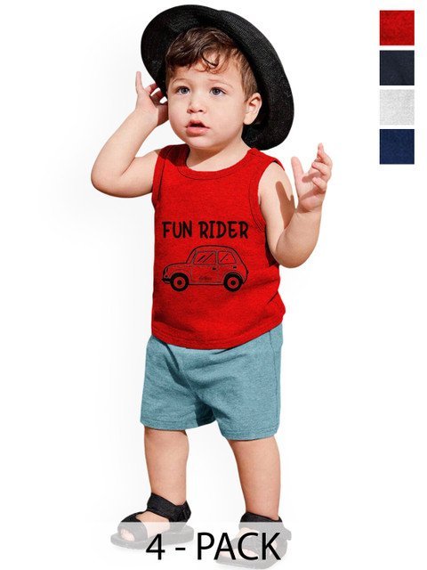 KidBee Kids Pack Of 4 Cotton Innerwear Vests