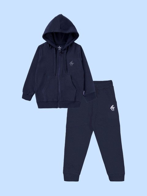 KiddoPanti Boys Frpnt Zip Open Hooded Tracksuit