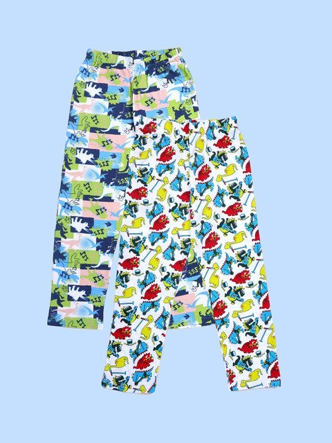 KiddoPanti Boys Pack Of 2 Printed Cotton Lounge Pants