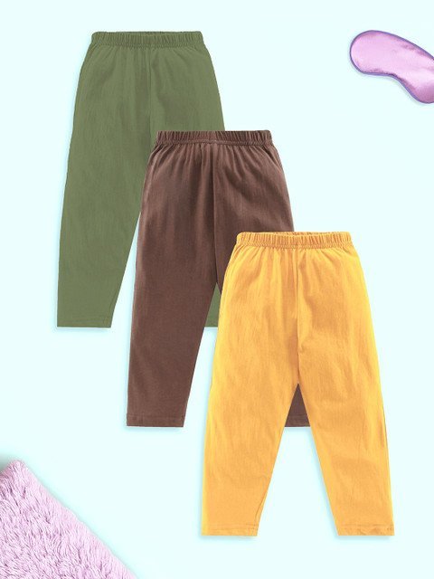 KiddoPanti Boys Pack Of 3 Pure Cotton Straight-Leg Lounge Pants