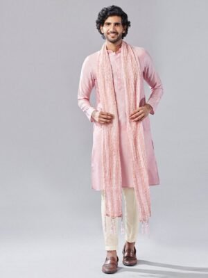 KISAH Men Woven Design Tasselled Dupatta