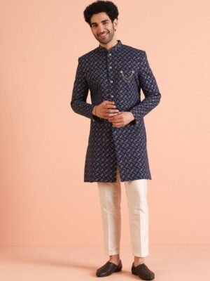 KISAH Printed Indowestern Sherwani Set