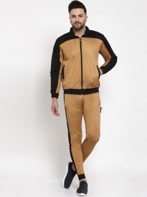 KLOTTHE Men Mustard Solid Tracksuit