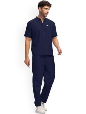 KNYA Men Mandarin Collar Tshirt With Trouser