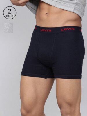 Levis Men Pack of 2 Pure Cotton Long Length Trunk with Ultrasoft Waistband