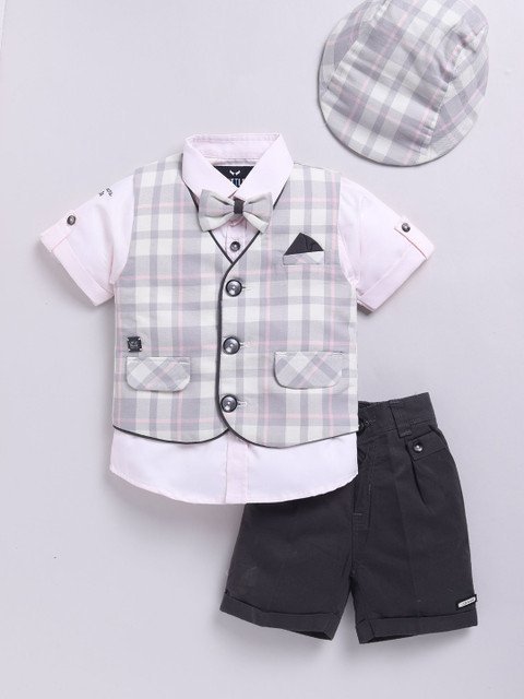 LITTLE COLLARS Boys 4-Piece Single-Breasted Suits