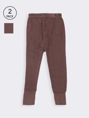 Lux Cottswool Boys Pack Of 2 Solid Cotton Thermal Bottoms