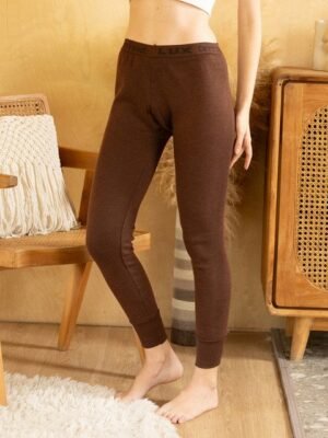 Lux Cottswool Women Brown Solid Cotton Thermal Bottom