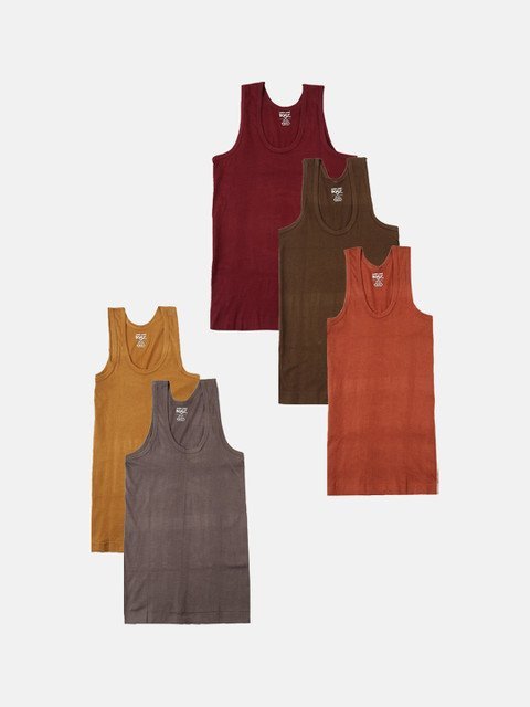 Lux Cozi Boys Pack Of 5 Assorted Basic Innerwear Vests LUX_COZI_BOYZ_RN_AST_5PC